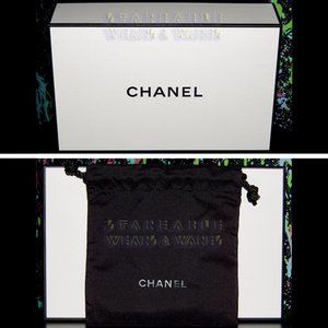 CHANEL Empty Gift Box and Black Mini Drawstring Bag Storage